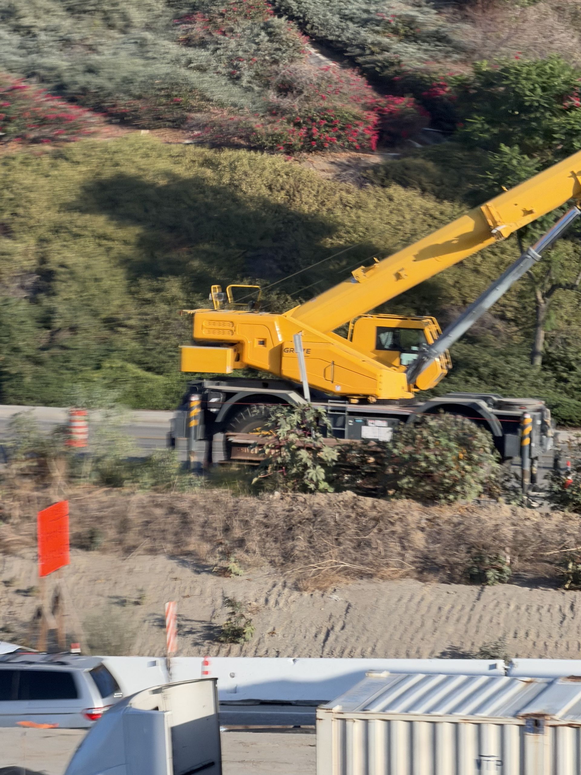Crane supporting heavy civil construction work